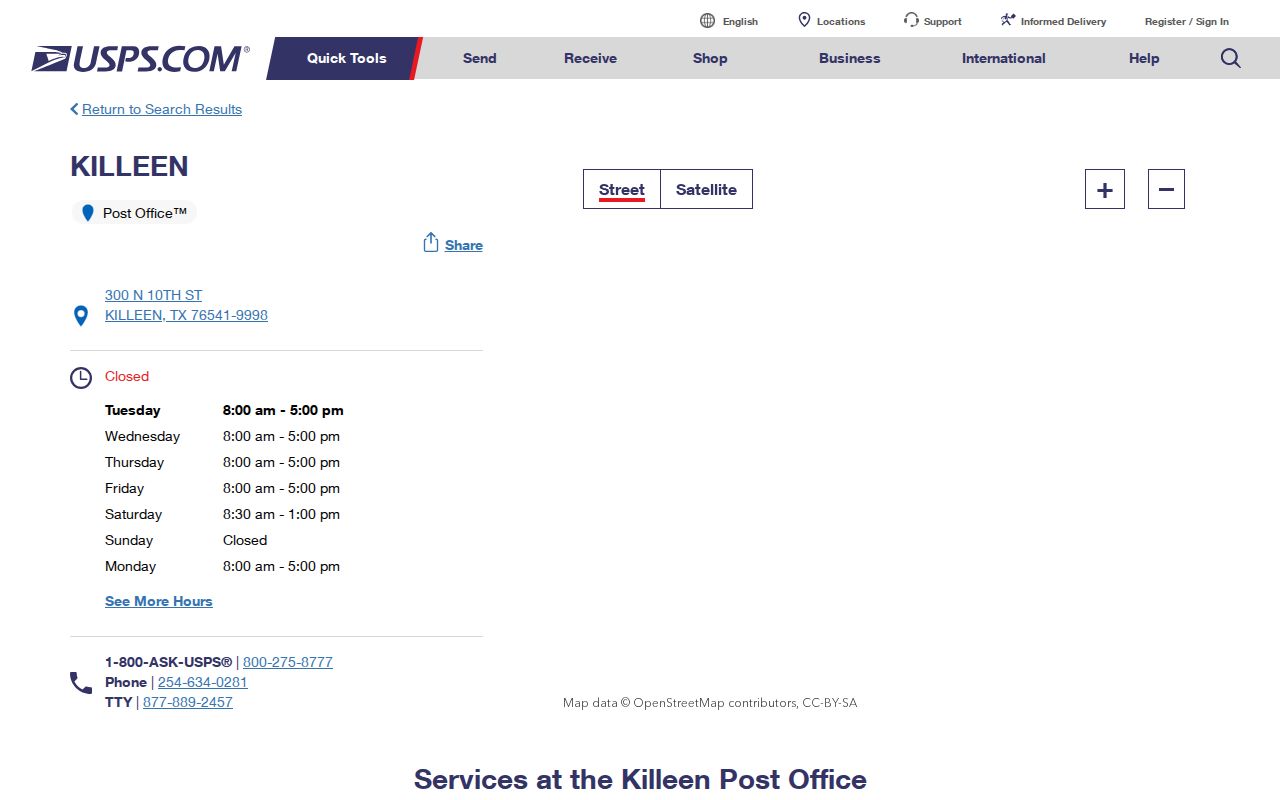 Killeen ZIP code directory USPS Killeen location context